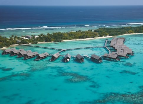 Bird view water villas
