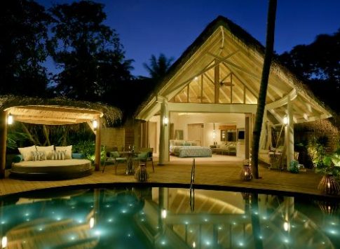 Beach villa night